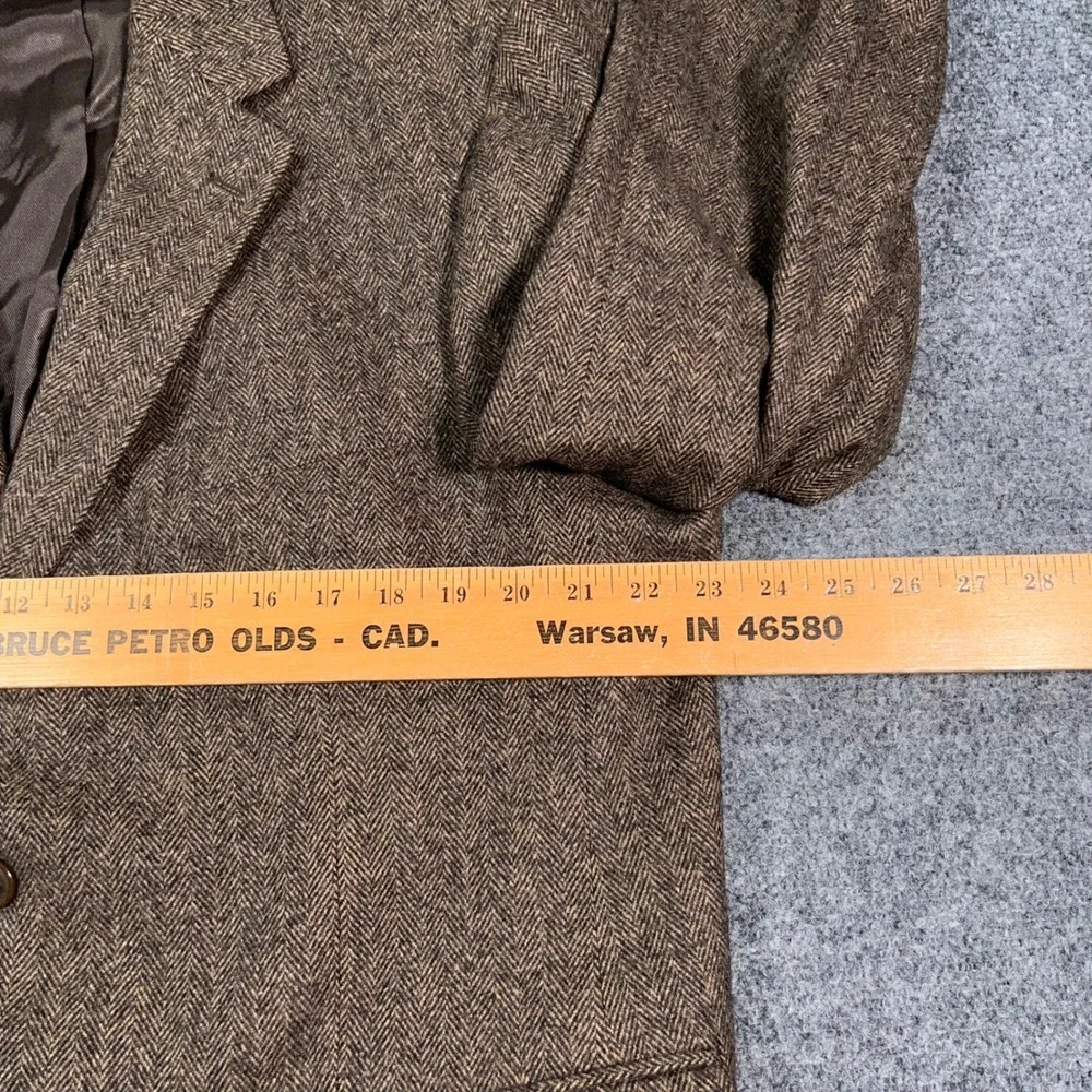 Chereskin Herringbone Blazer Mens 44S Camel Hair Blend Italian Fabric Brown Prep